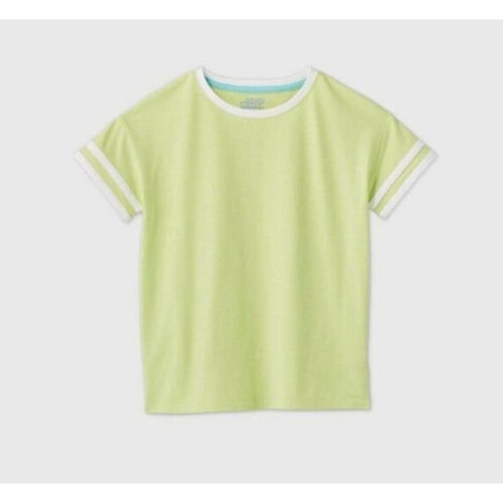 Girls' Short Sleeve Cropped Boxy Ringer T-Shirt XL 14/16